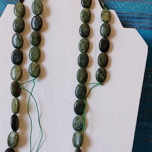 𝅺 Green Russian  Serpentine Jade. 2 16" strands